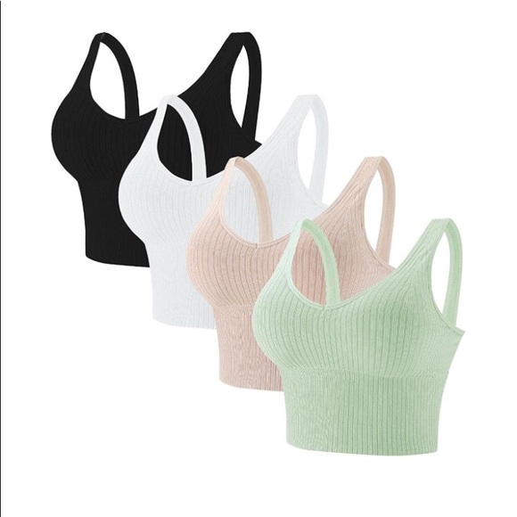 Accessories - 4Pcs Crop Top Yoga Bralette Cami Bra